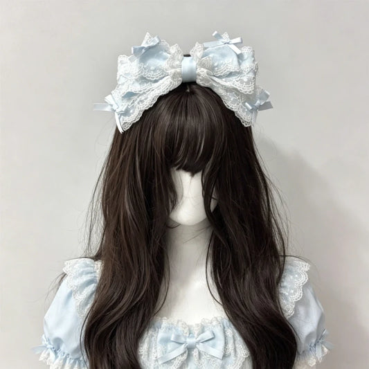 1pc Subtle and Versatile Sweet Ballet Style Lolita Big Bow Multi-layer Headband Lolita Headwear Peaceful Pleasures Health and Wellness