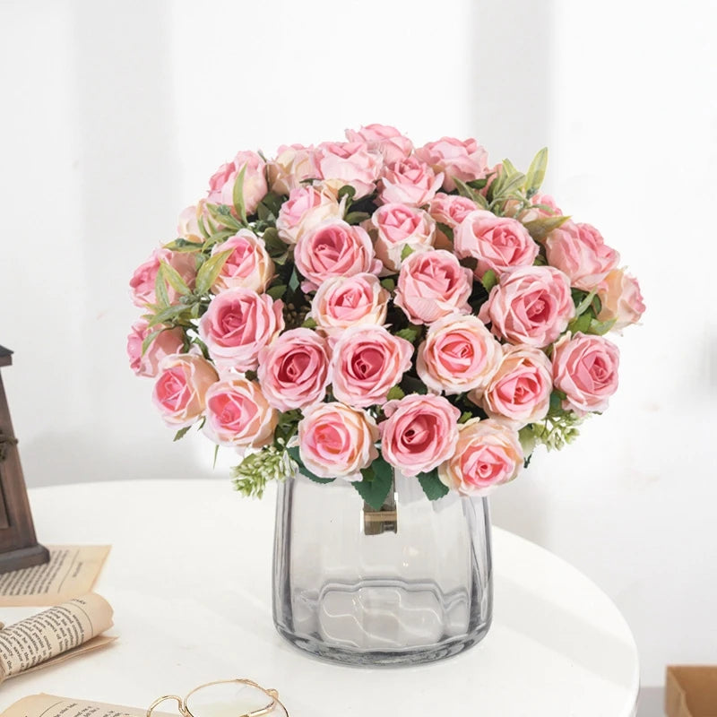 10-Head Silk Rose Bouquet | Artificial Flowers Wedding & Home Décor