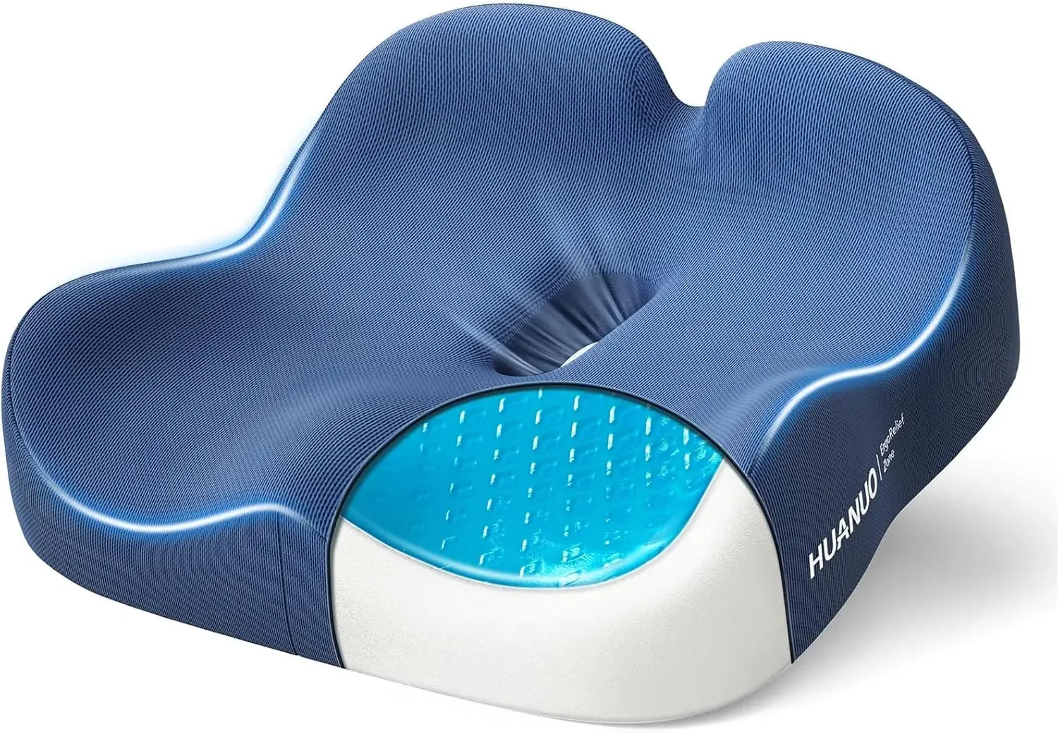 Ergonomic Memory Foam Cooling Gel Seat Cushion for Office Chair, Car, Home - Hip Support & Pressure Relief Peaceful Pleasures Health and Wellness United States