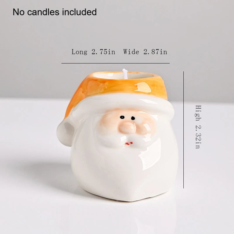 Household Creative American Style Personalized Santa Claus Candle Cup Empty Cup Ceramic Cup Gift Peaceful Pleasures Health and Wellness Yellow No candles