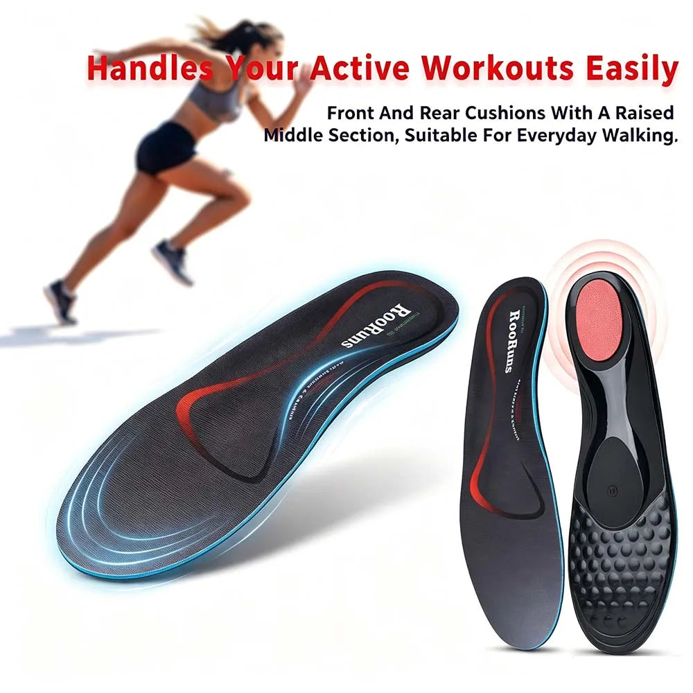 Orthotic Arch Support Insoles for Reducing Fatigue, Cushion, Shock Absorbing, Flat Foot, Unisex Shoe Pad Foot Care Peaceful Pleasures Health and Wellness