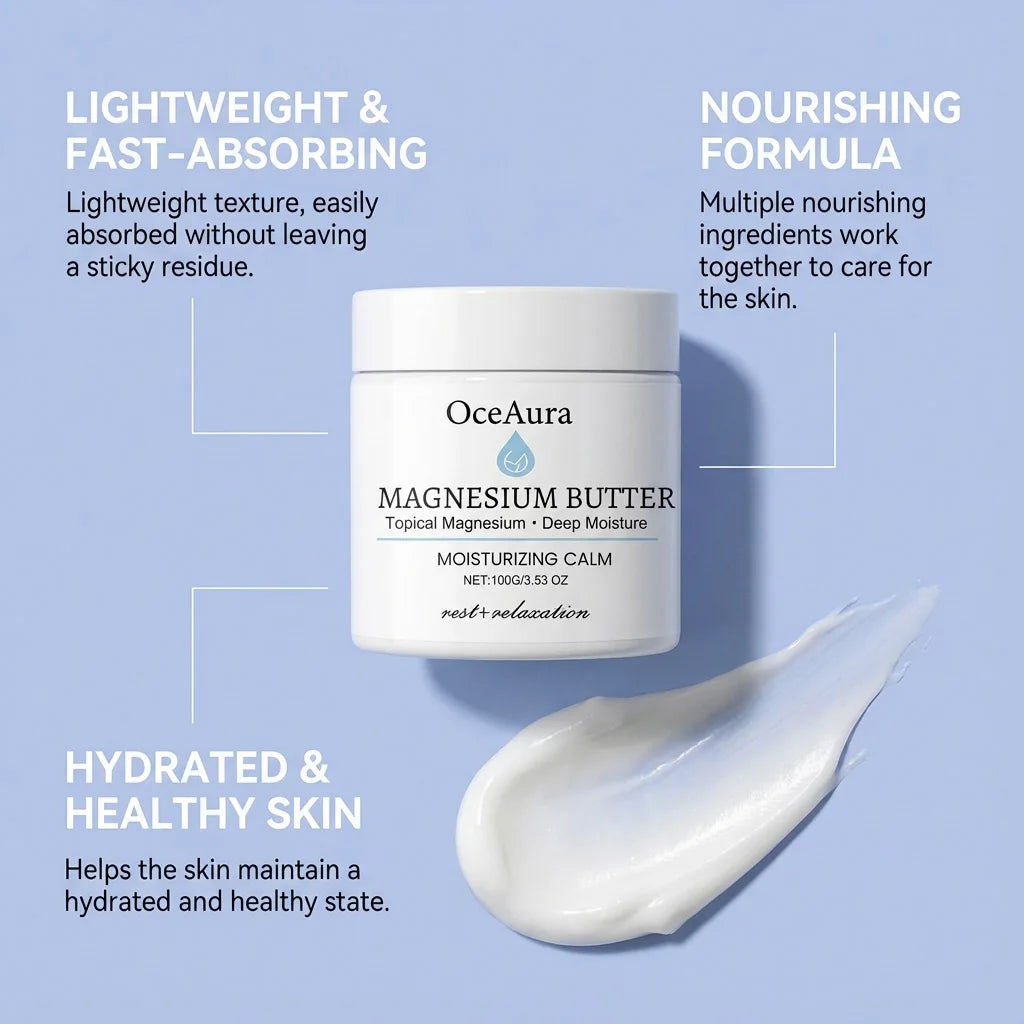 OceAura Shea Butter Magnesium Body Butter | Deep Hydration Cream