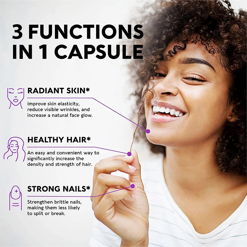 BBEEAAUU Biotin Capsules – Hair Growth, Follicle Repair & Skin Hydration Dietary Supplement Peaceful Pleasures Health and Wellness