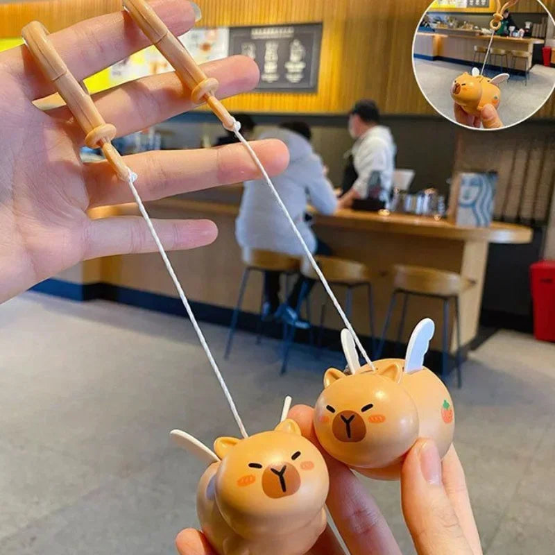 Capybara Pull String Flying Keychain Bag Charm Toy | 1–20 PCS