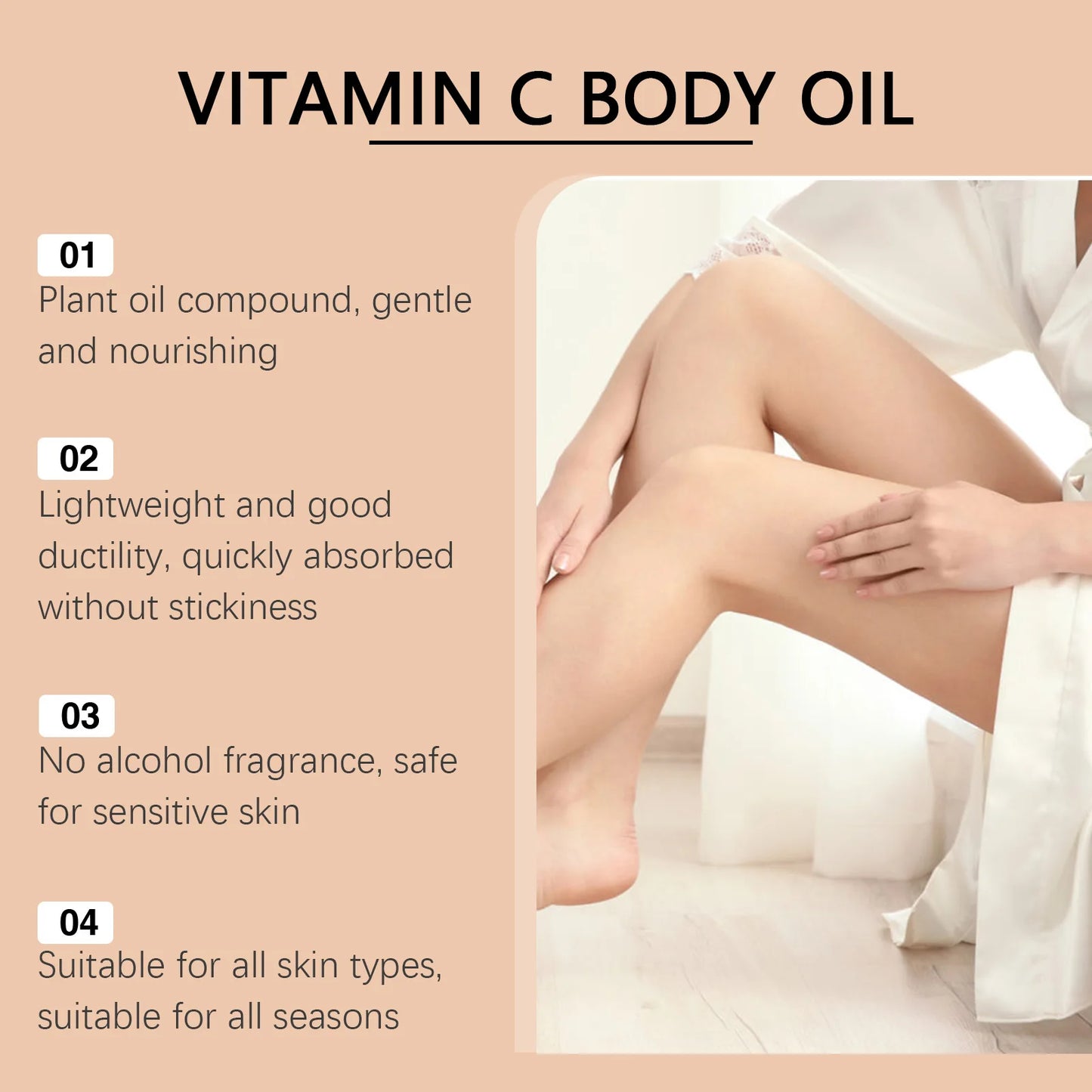 OceAura Vitamin C Body Oil – Brighten & Moisturize Skin 100ml