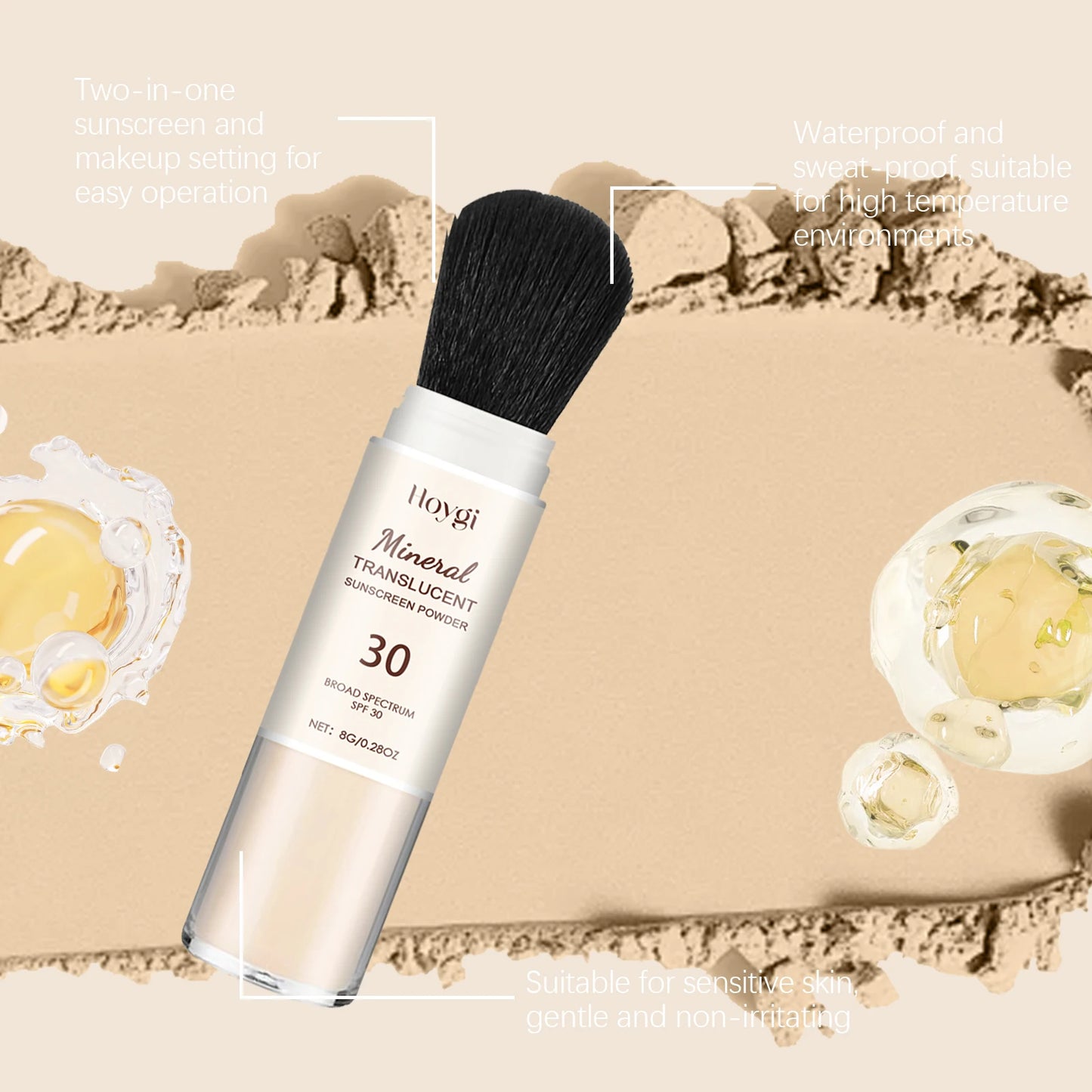Hoygi Setting Powder – Oil Control Loose Powder & Spin Brush