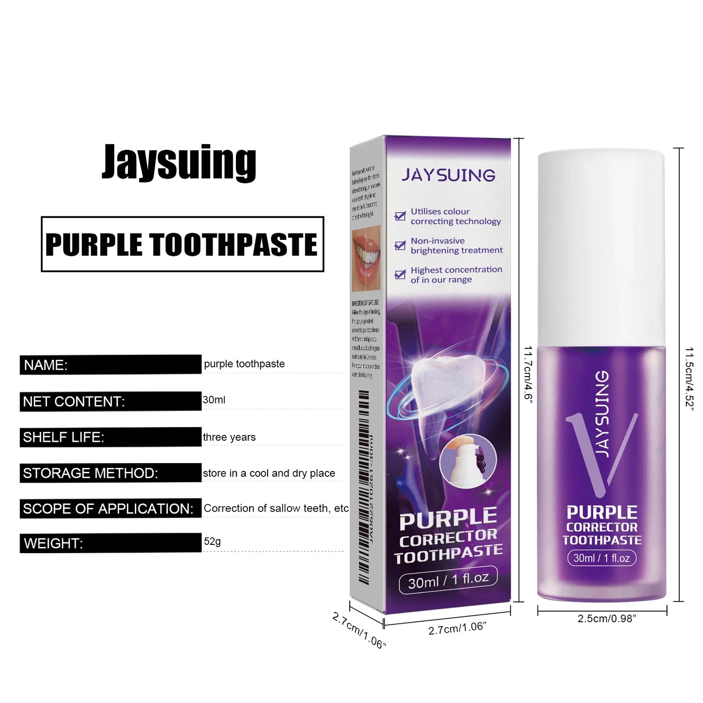 Jaysuing Purple Toothpaste | Whitening & Stain Removal