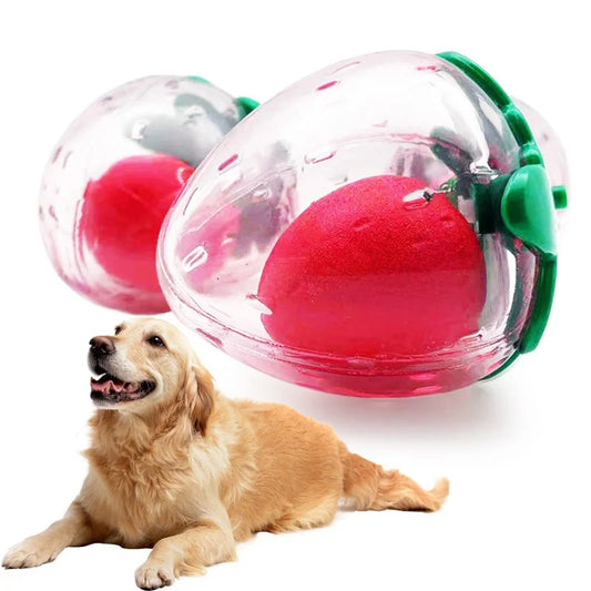 Squeaky Strawberry Dog Toy | Rubber Chew Toy for Small & Medium Dogs Squeaky Dog Toy Peaceful Pleasures Health and Wellness