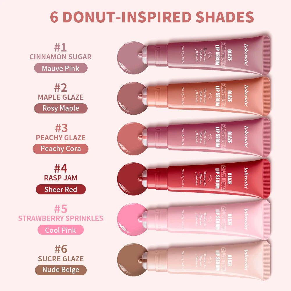 Lakerain Glaze Blaze Tinted Lip Serum Long-Lasting Hydration Durable Color Smooth Lip Surface Lip Repairing Lipstick Cosmetics Peaceful Pleasures Health and Wellness