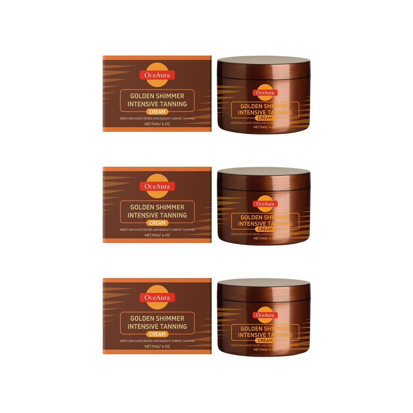 Tanning Accelerator Gel – Self-Tanner & Bronzer Cream 114g Peaceful Pleasures Health and Wellness 3 x 114g Boxed