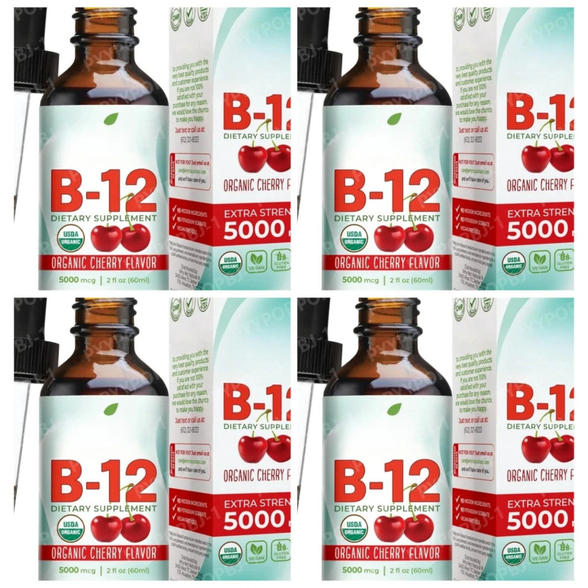 Vitamin B12 5000mcg Sublingual Drops – Cherry, Vegan 60ml