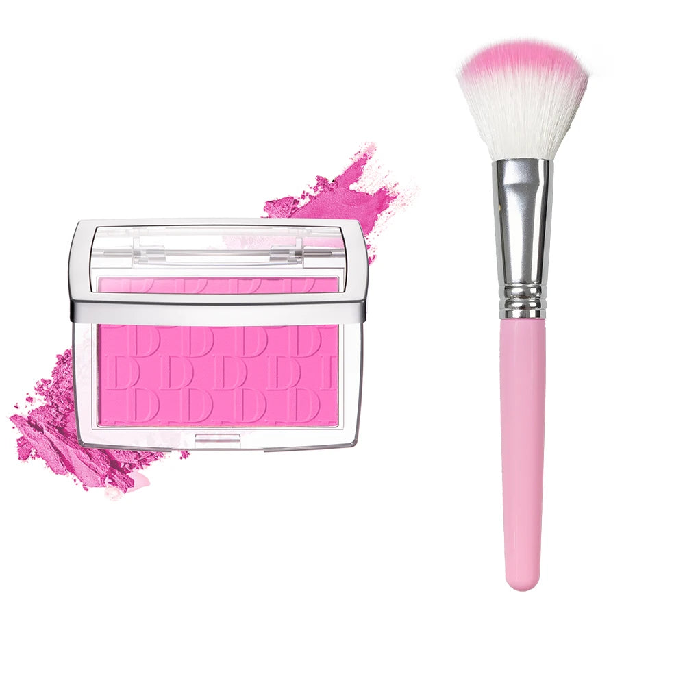 Matte Embossed Blush Palette & Brush – 6 Colors, Long-Lasting