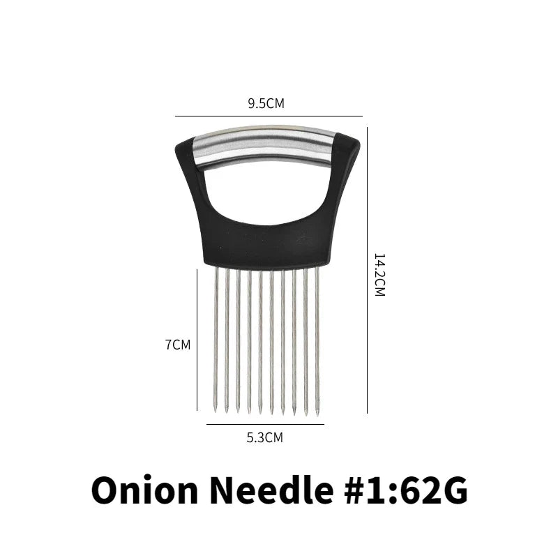 Stainless Steel Onion & Tomato Slicer Holder Fork