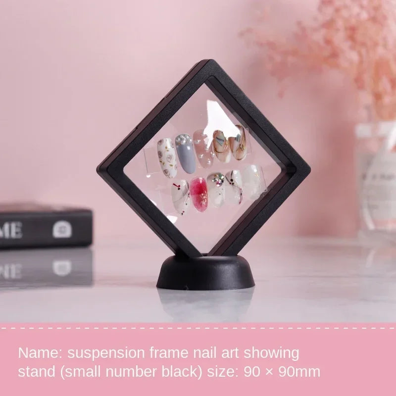 Acrylic Nail Tips Display Stand Holder With PET Membrane, 1 Pcs, White/Black, Nails Deigns Showing Board, Manicure Nail Art Tool Peaceful Pleasures Health and Wellness black