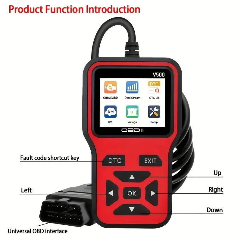 V500 Automotive Obd2 Diagnostic Scanner Check Engine Light Reader Live Vehicle Data Battery Voltage Test Tool Peaceful Pleasures Health and Wellness