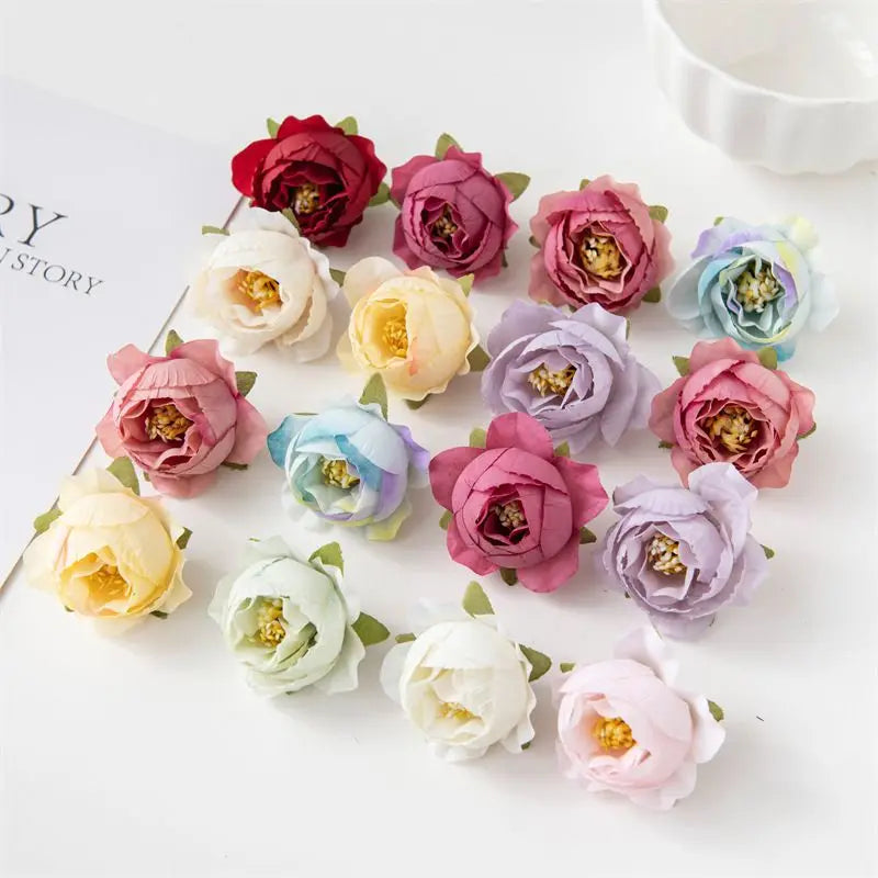 50/100 Pcs Multicolor Silk Rose Heads – Wedding & DIY Decor