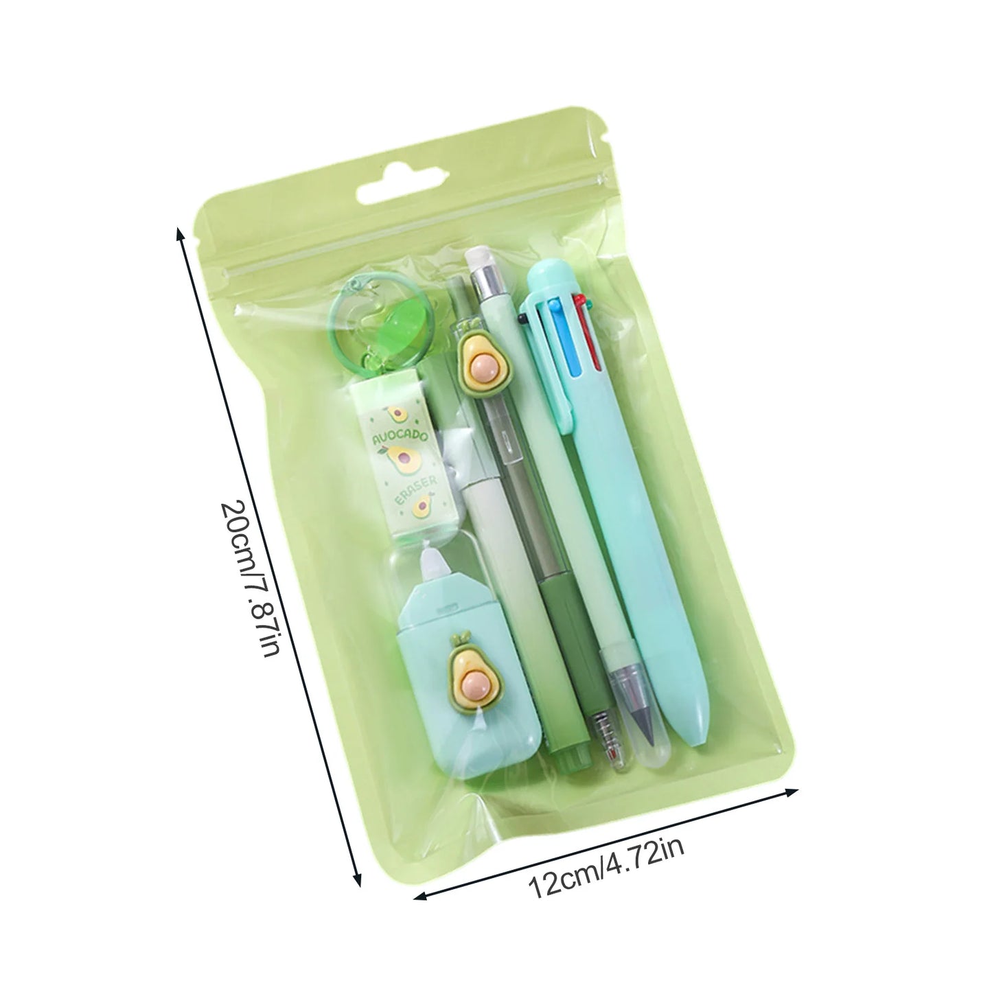 7pcs Learning Stationery Set with 4 Pens Correction Tape & Eraser Set for Education Goodies Supplies Peaceful Pleasures Health and Wellness