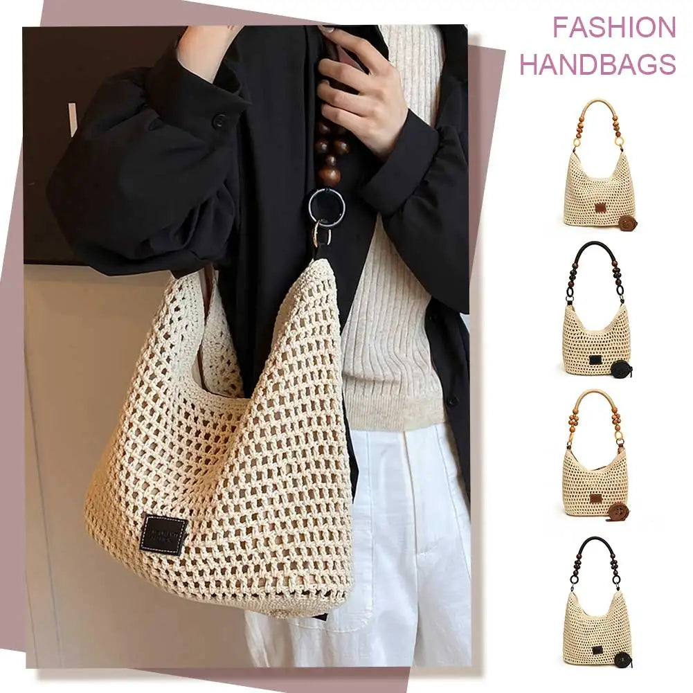 Mesh Woven Beach Crossbody Bag | Adjustable Strap, S & L Peaceful Pleasures Health and Wellness