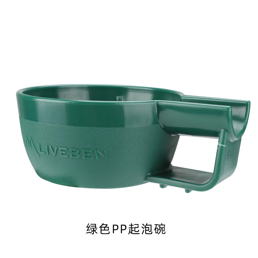 This Shaving Cream Foaming Bowl Anti Drop Thickened Soap Bowl American Three-dimensional Pattern Wet Shaving Bowl Peaceful Pleasures Health and Wellness green