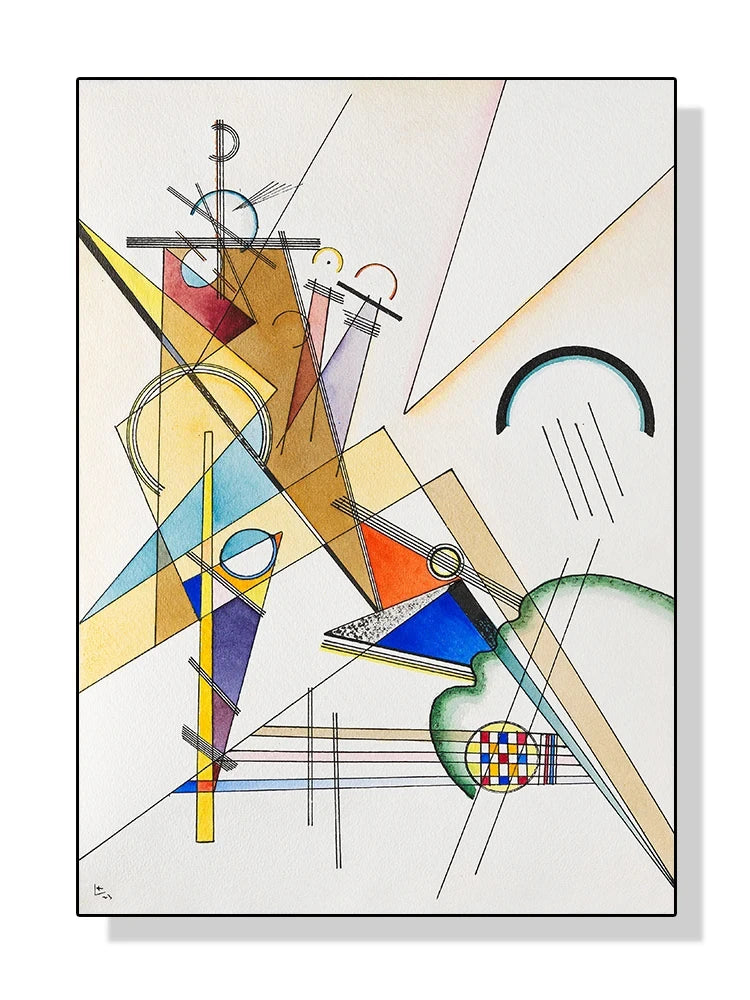Kandinsky Geometric Abstract Canvas Wall Art | Modern Decor Canvas Art Print Peaceful Pleasures Health and Wellness 1 40x50cm Unframed