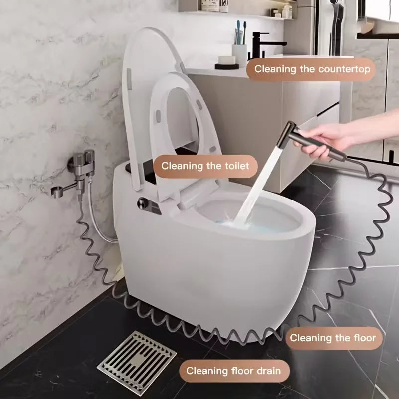 6-Pc High-Pressure Toilet Spray Gun Set | 304 Stainless Steel