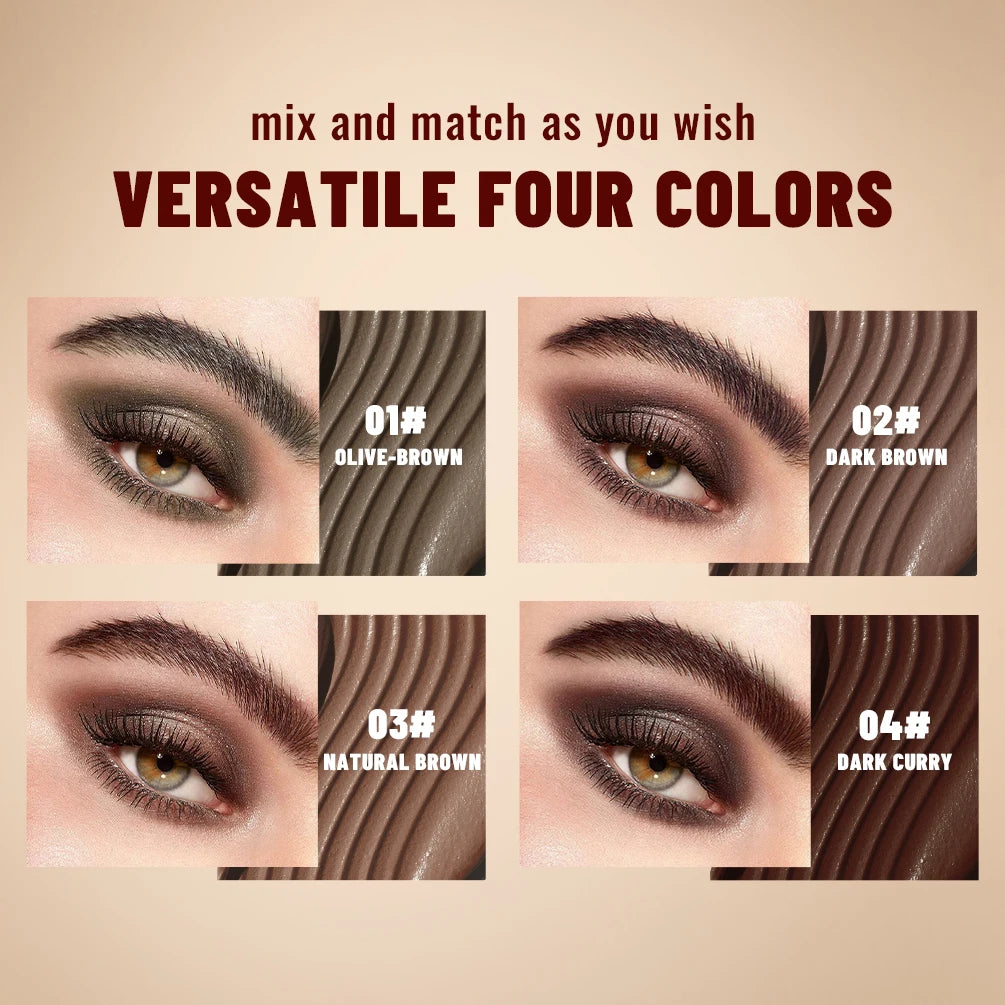 QIBEST Double-head Eyebrow Styling Cream Waterproof 3D Eyebrow Tattoo Tint Setting Gel Wild Brow Pomade Quick-drying Cosmetics Peaceful Pleasures Health and Wellness