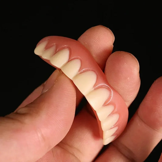 Silicone Snap-On Veneers | Upper & Lower Fake Teeth Cover Cosmetic Tooth Veneers Peaceful Pleasures Health and Wellness