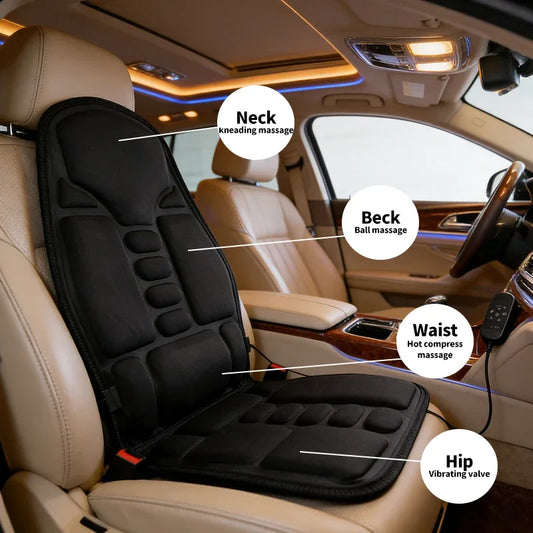 Home car massage cushion multifunctional combines neck waist vibration seat cushion fullbody electric heating car massage device Peaceful Pleasures Health and Wellness