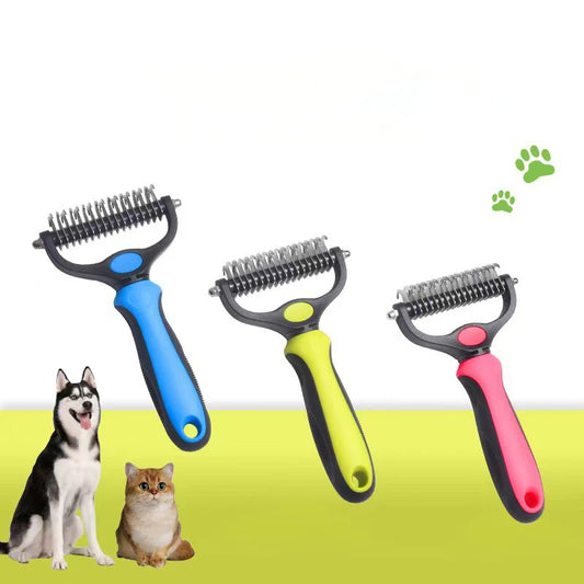 Double-Sided Dog & Cat Dematting Grooming Brush | Undercoat Comb Pet Grooming Brush Peaceful Pleasures Health and Wellness