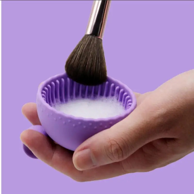 Non-Slip Silicone Makeup Brush Cleaning Bowl & Scrubber