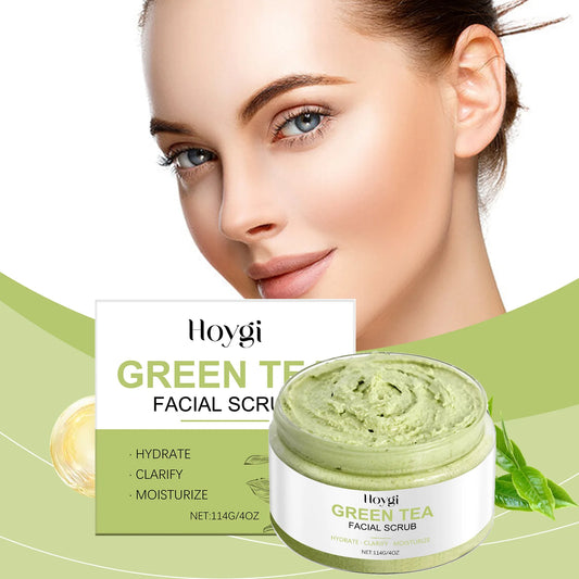 Hoygi Green Tea Facial Scrub – Pore Cleansing Exfoliator Face Scrub Peaceful Pleasures Health and Wellness 114g
