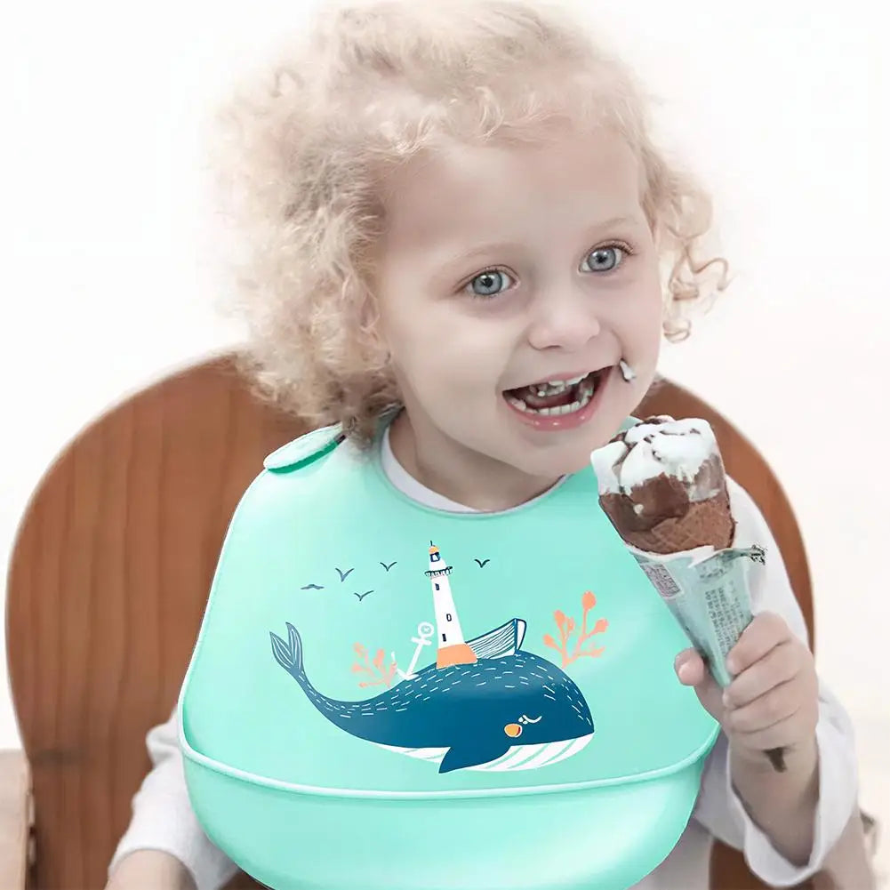 Silicone Baby Bib – Waterproof, BPA-Free, Large Food Catcher