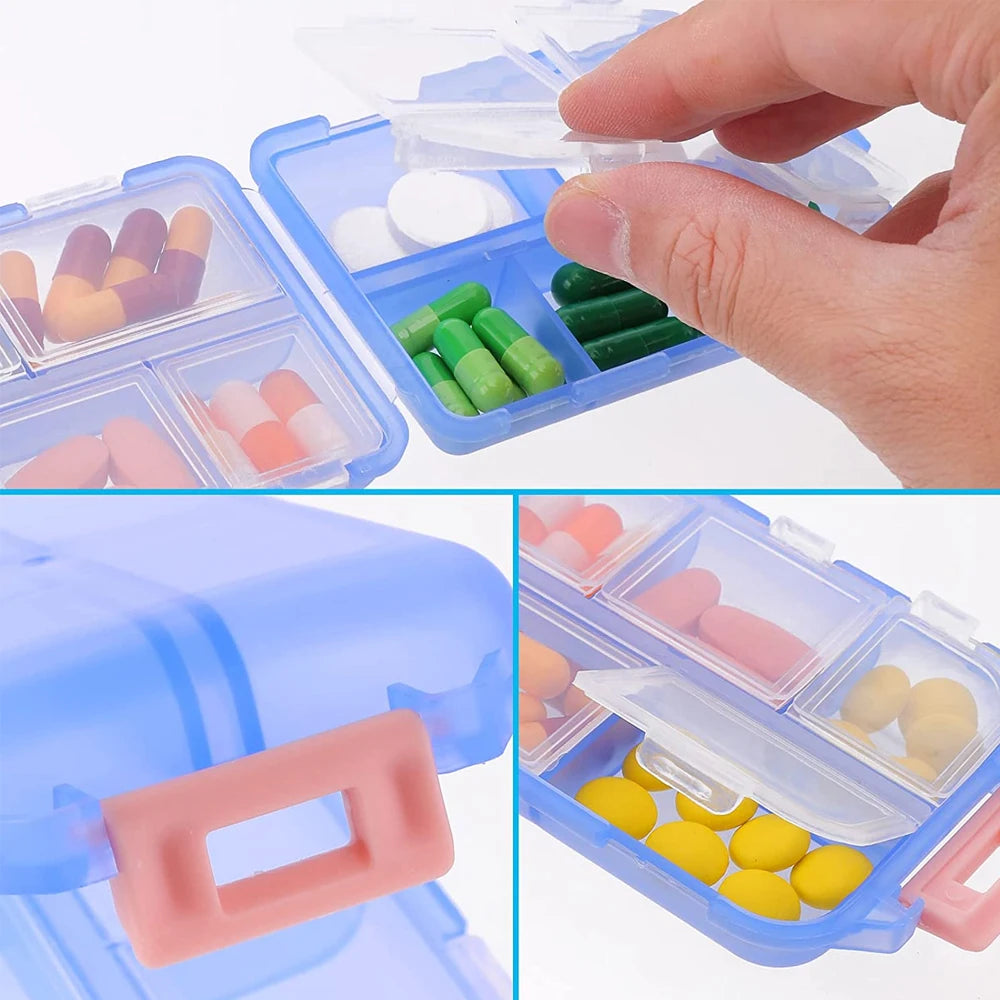 1Pcs Pill Case Portable Small Weekly Travel Pill Organizer Portable Pocket Pill Box Dispenser for Purse Vitamin Fish Oil Pillbox Peaceful Pleasures Health and Wellness