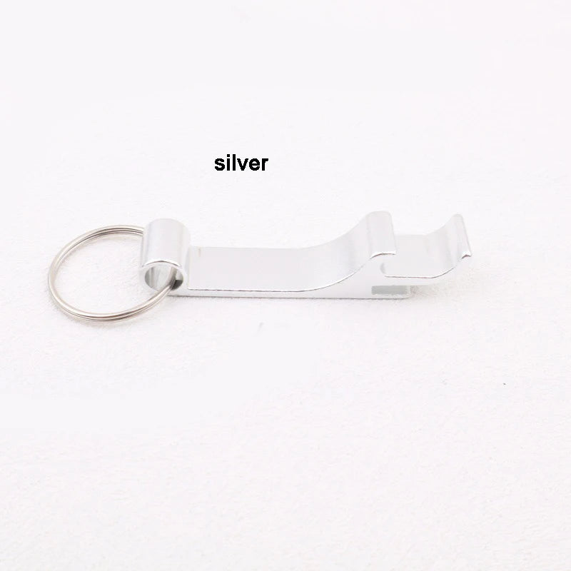 Multi-color Convenient Bottle Opener Aluminum Alloy Multi-function Bottle Opener Tool Key Ring Beer Bottle Opener Peaceful Pleasures Health and Wellness Silver