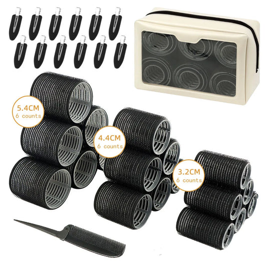 Air Bangs Curling Tube Large Cosmetic Bag Curler Set Bangs Curling Hair Diva Peaceful Pleasures Health and Wellness Black Model 3