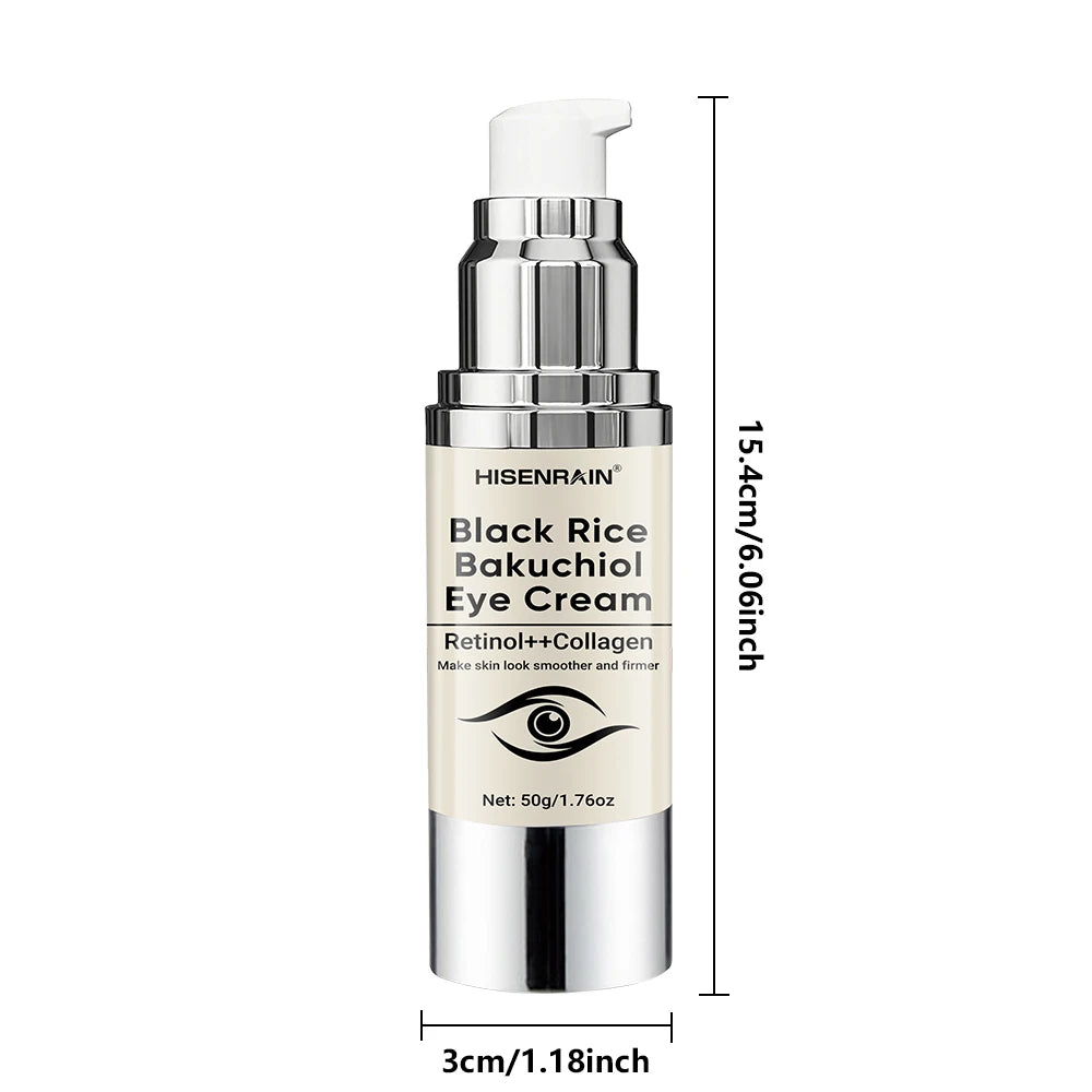 HISENRAIN Black Rice Anti-Aging Eye Cream Moisturizing Hydrating Anti-Aging Reduces Dark Circles Fine Lines Puffy Eyes. Peaceful Pleasures Health and Wellness
