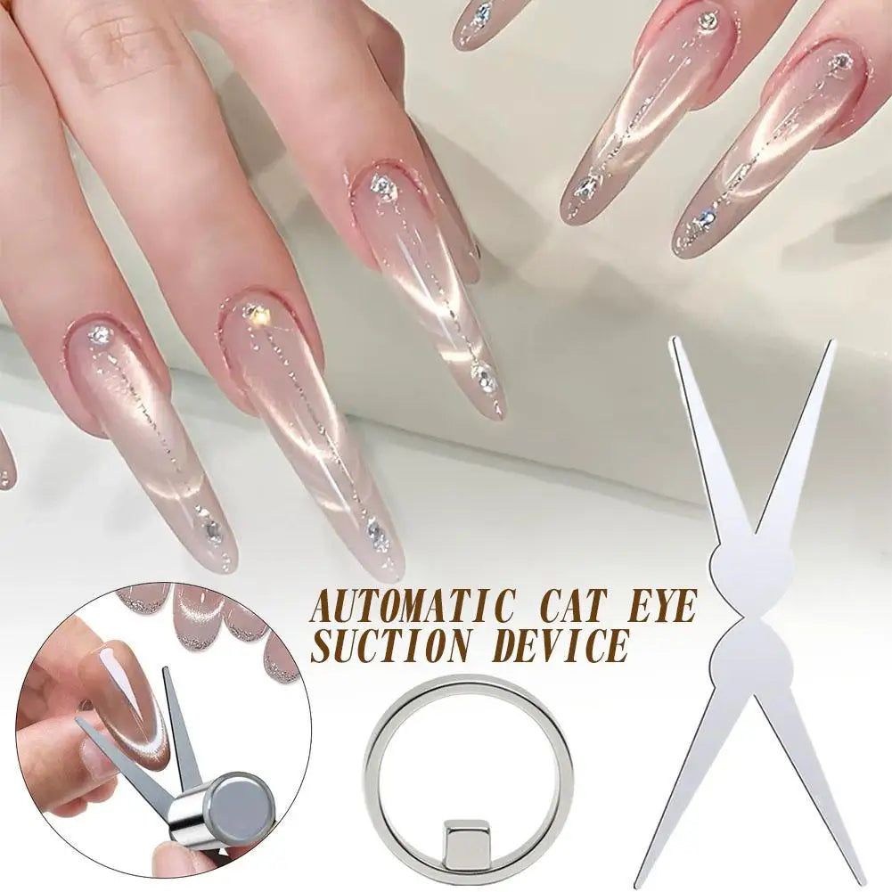 Cat Eye Nail Magnet Tool – Scissor & Ring Shape for Gel Nails