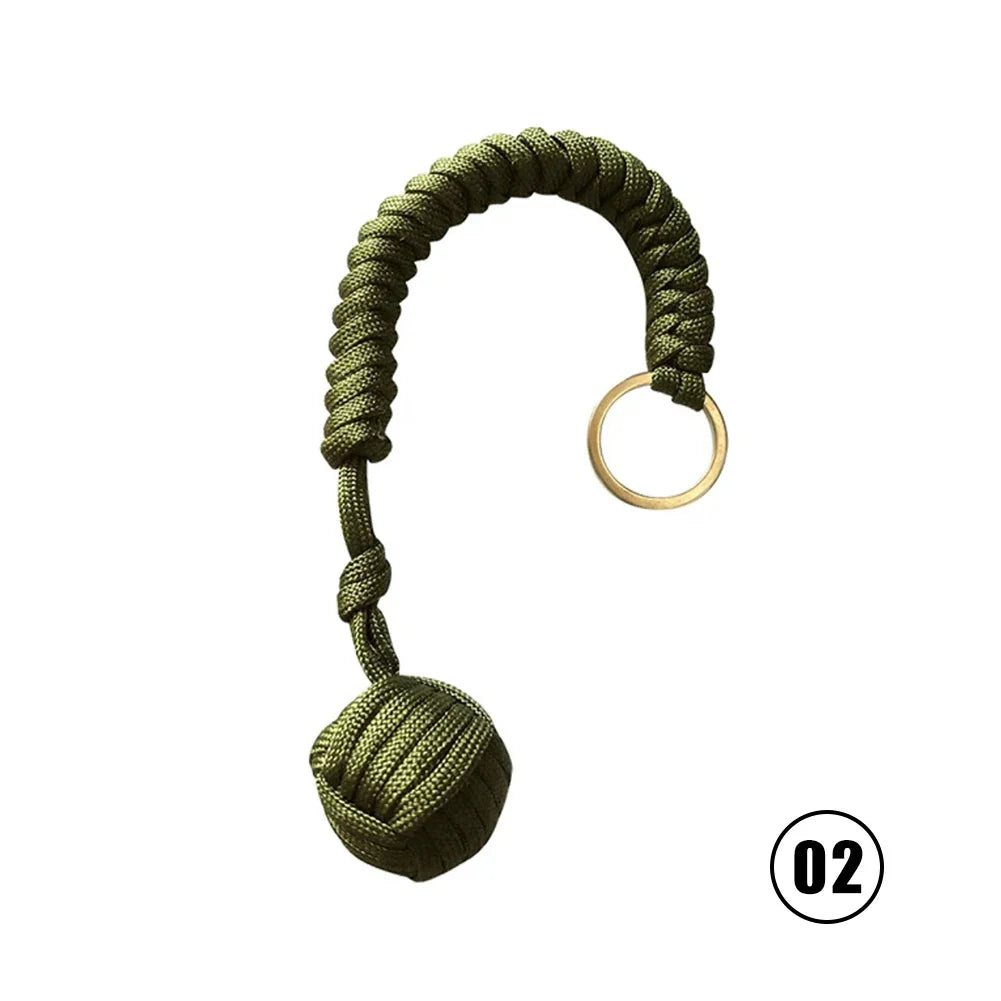 Monkey Fist Paracord Keychain with Steel Ball | EDC Survival