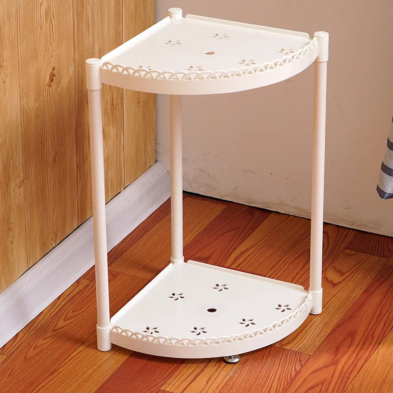 Quick Easy Assembly Simple Modern Stylish Lightweight Nightstand With Storage Shelf For Small Space Bedroom Apartment Renters Peaceful Pleasures Health and Wellness 2 Layers Round