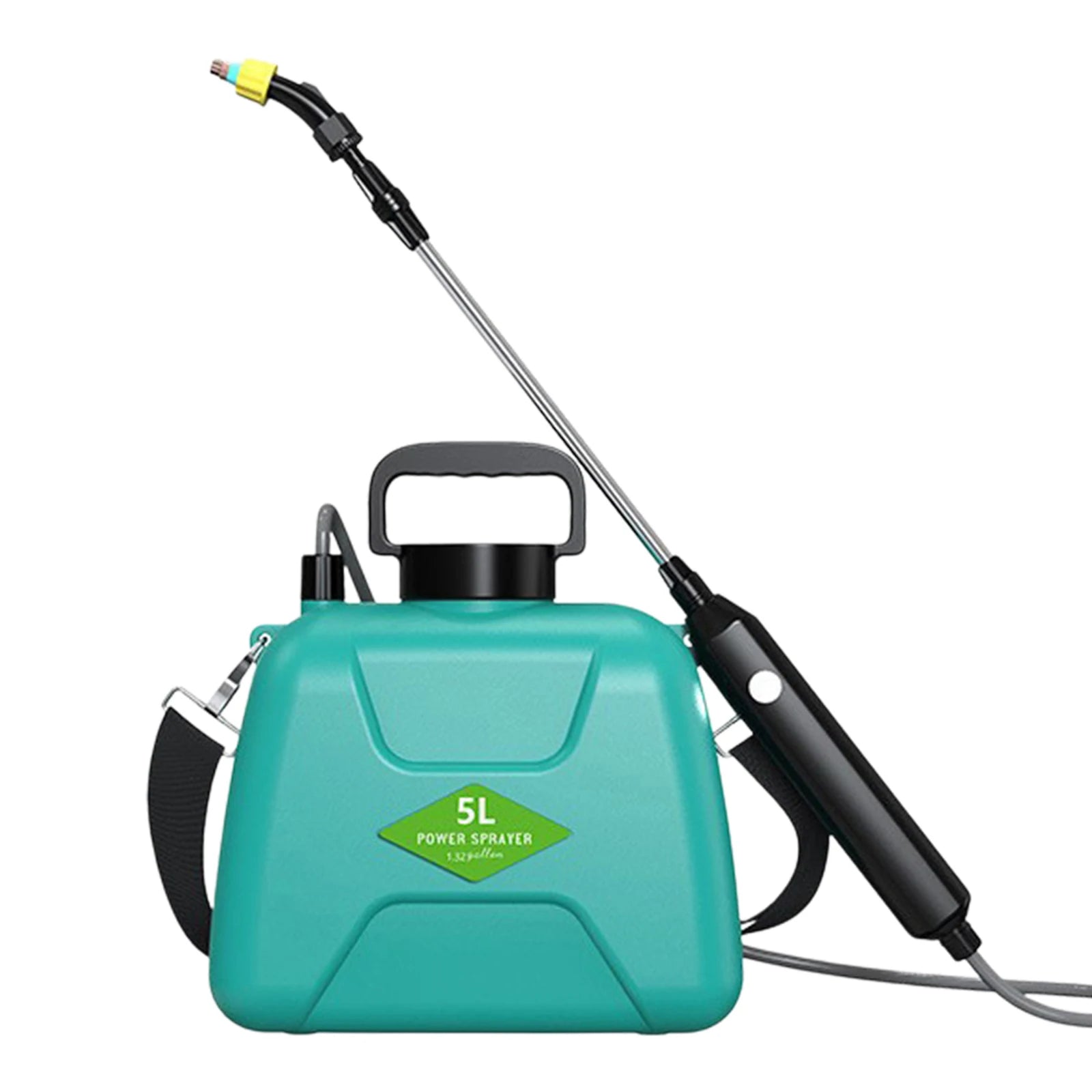 5L Electric Sprayer with 3 Mist Nozzles Rechargeable Retractable Wand Plant Sprayer with Shoulder Strap for Yard Lawn and Garden Peaceful Pleasures Health and Wellness