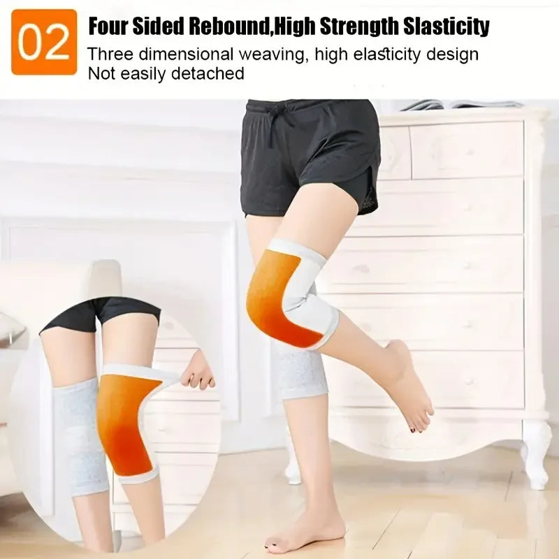 1 Pair Spring Golden Velvet Warm Knee Pads, Thickened Knee Pads Knee Joint Protection Cold-proof Leggings Peaceful Pleasures Health and Wellness