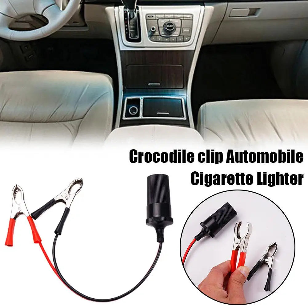 12V Power Car Cigarette Lighter Female To Alligator Battery Connector Auto To Adapter Terminal Clip-on Clip Extension New Peaceful Pleasures Health and Wellness