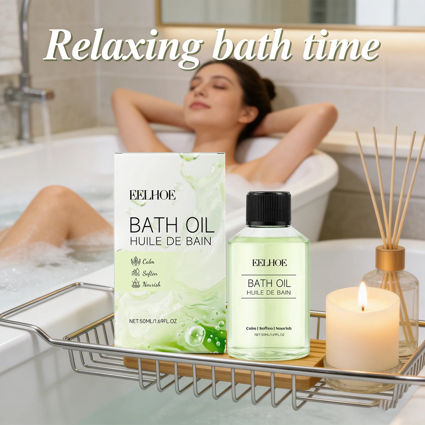 Moisturizes Bath Oil Remove Dirt Soothes Muscles Relieve Stress Promotes Relaxation Long Lasting Fragrance Body Care Shower Oil Peaceful Pleasures Health and Wellness