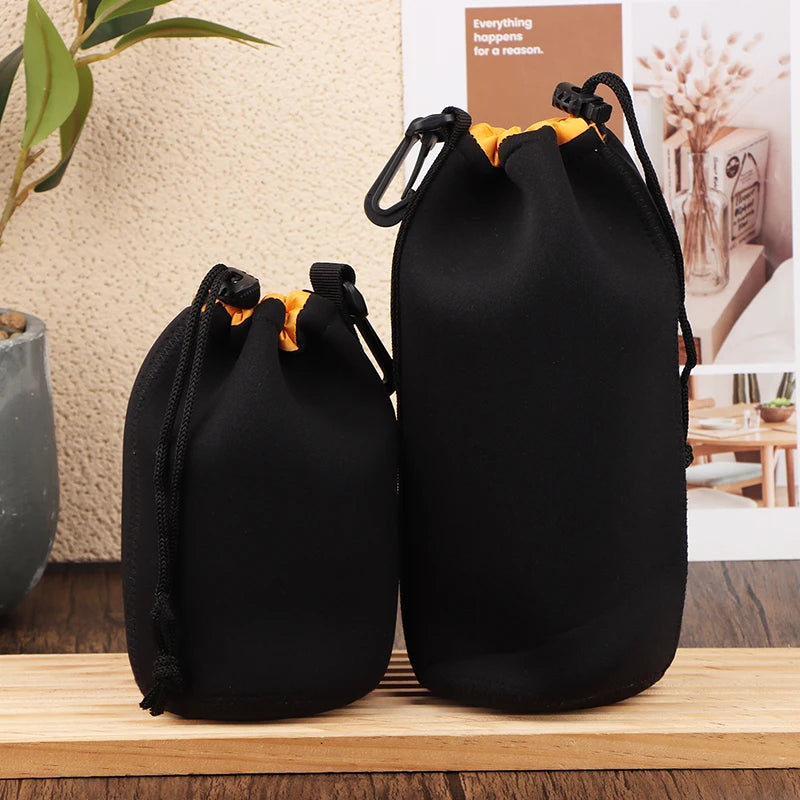 Drawstring Camera Lens Pouch Bag Neoprene Waterproof Soft Shocproof Video Camera Lens Pouch Bag Case For Most Digital Camera Peaceful Pleasures Health and Wellness