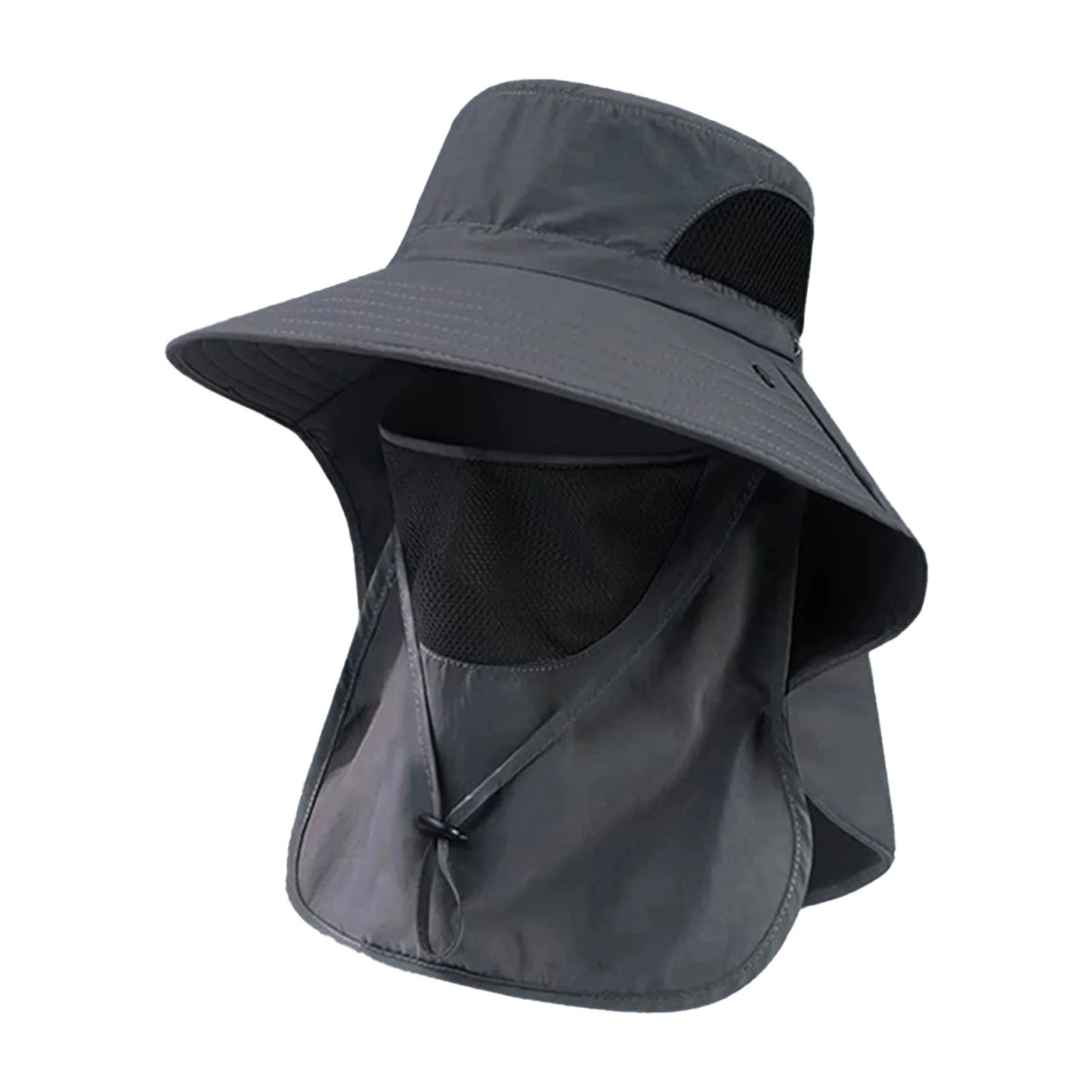 Women's Bucket Hat with Neck Cover Outdoor UV Sun Protection Wide Brim Hats for Pool Park Vacation Camping Peaceful Pleasures Health and Wellness Dark Grey
