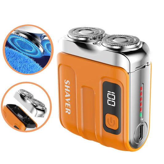XMSJ R-18 Mini Rotary Electric Shaver | Dual Blade Rechargeable Electric Rotary Shaver Peaceful Pleasures Health and Wellness