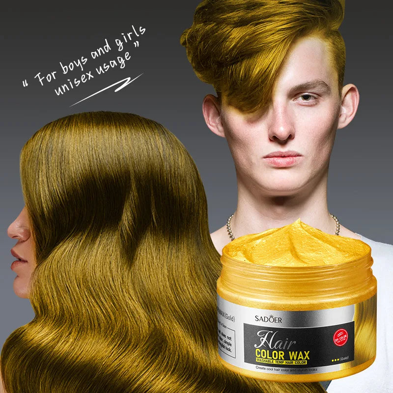 SADOER Hair Colour Wax Easy To Wash DIY Hairs Dyed Mud Long Lasting Dye for Eyebrow Beards Coloring Temporary Hair Cream Peaceful Pleasures Health and Wellness