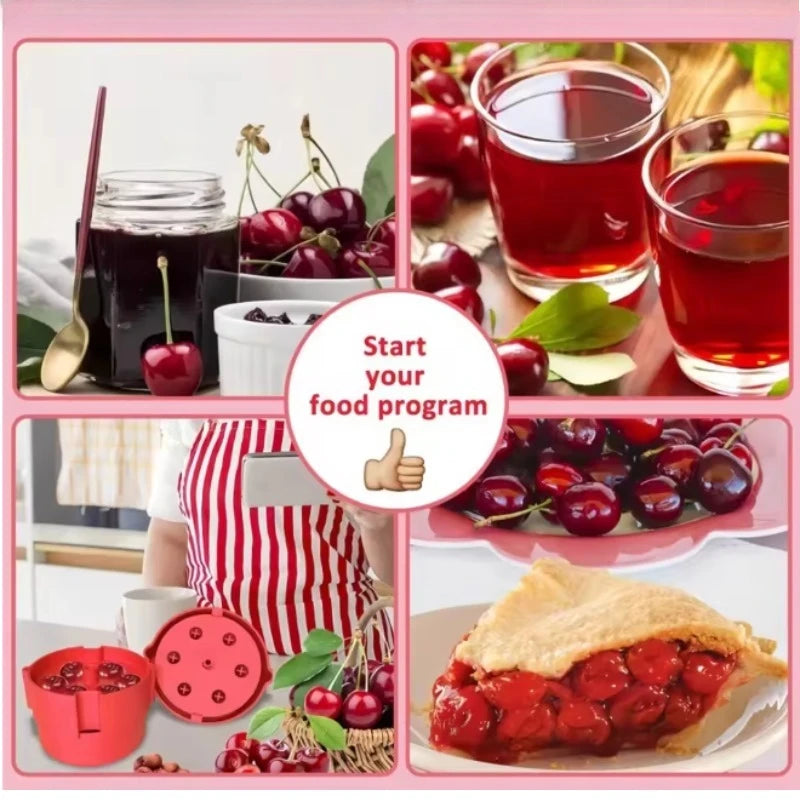 New Cherry Pitter Tool Olive Pitter Pit Remover Push Pull Seed Cherry Pitters Core Remover Portable Kitchen Seed Depitter Tool Peaceful Pleasures Health and Wellness