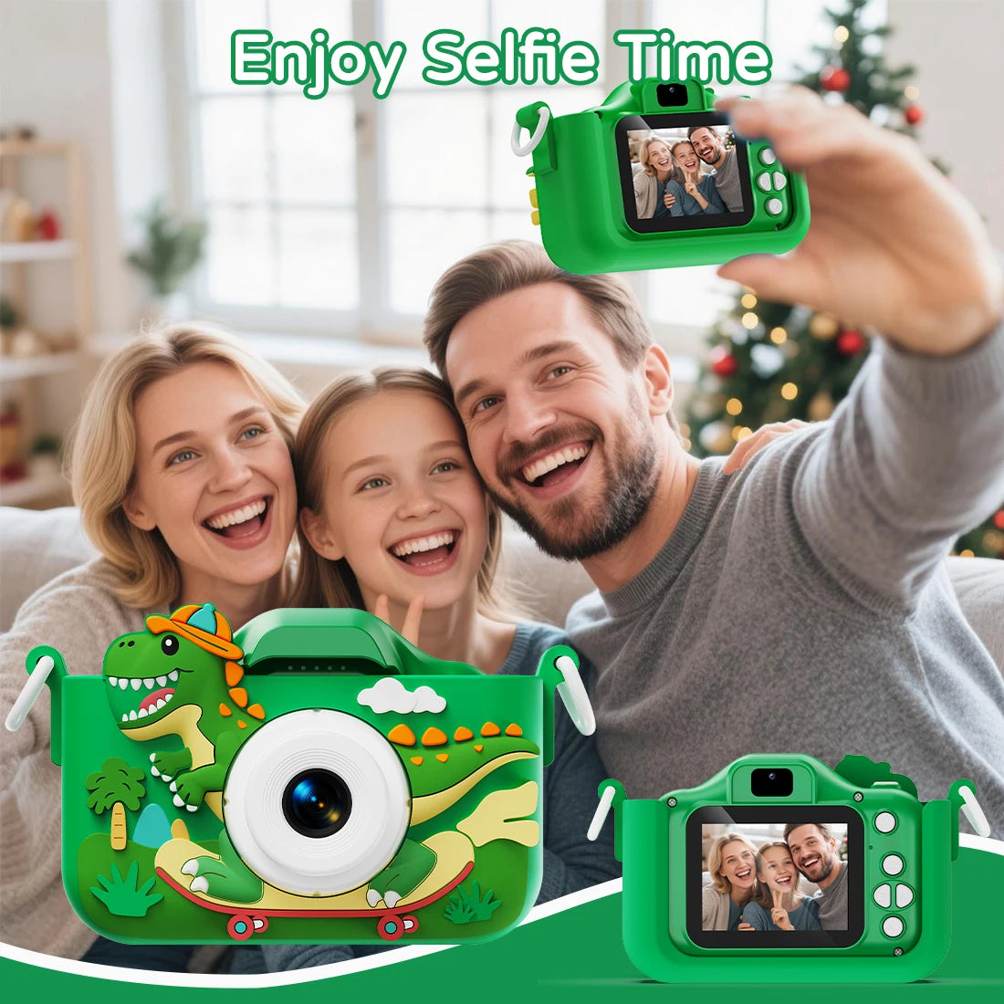 Dinosaur Themed Kids Digital Camera 1080P HD Mini Camera Toy for Vlogging And Photography Perfect Christmas Or Birthday Gift Peaceful Pleasures Health and Wellness