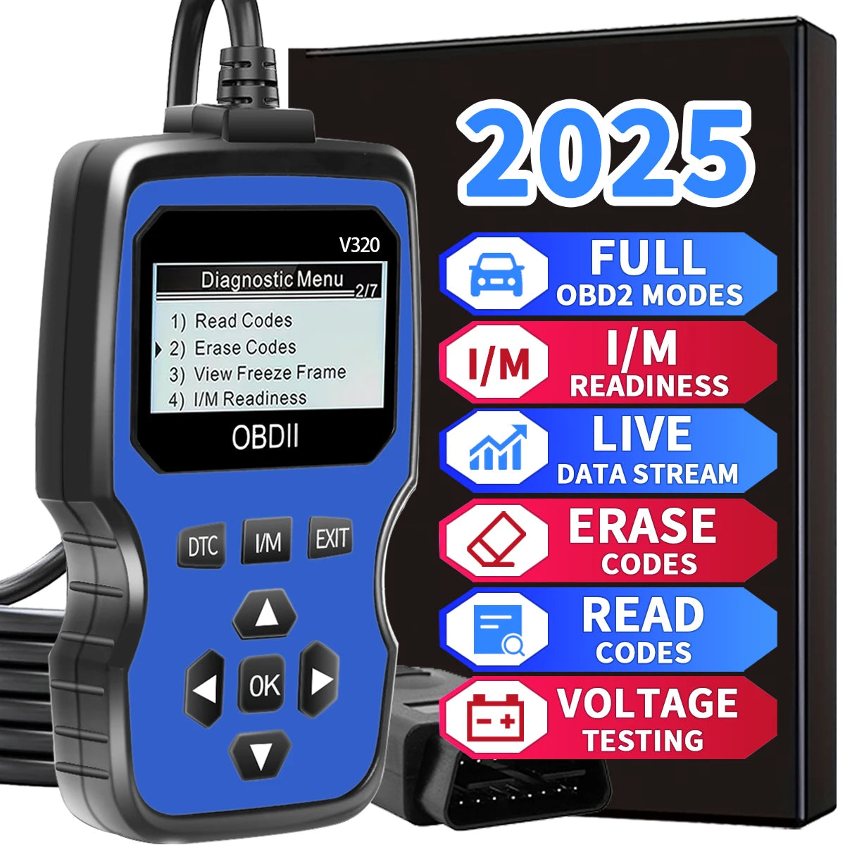 Obd2 Protocol Can Diagnostic Tool for Reading and Clearing Error Codes from Car Engine Fault Codes, Suitable for Vehicles Manufactured after 1996 Peaceful Pleasures Health and Wellness Blue